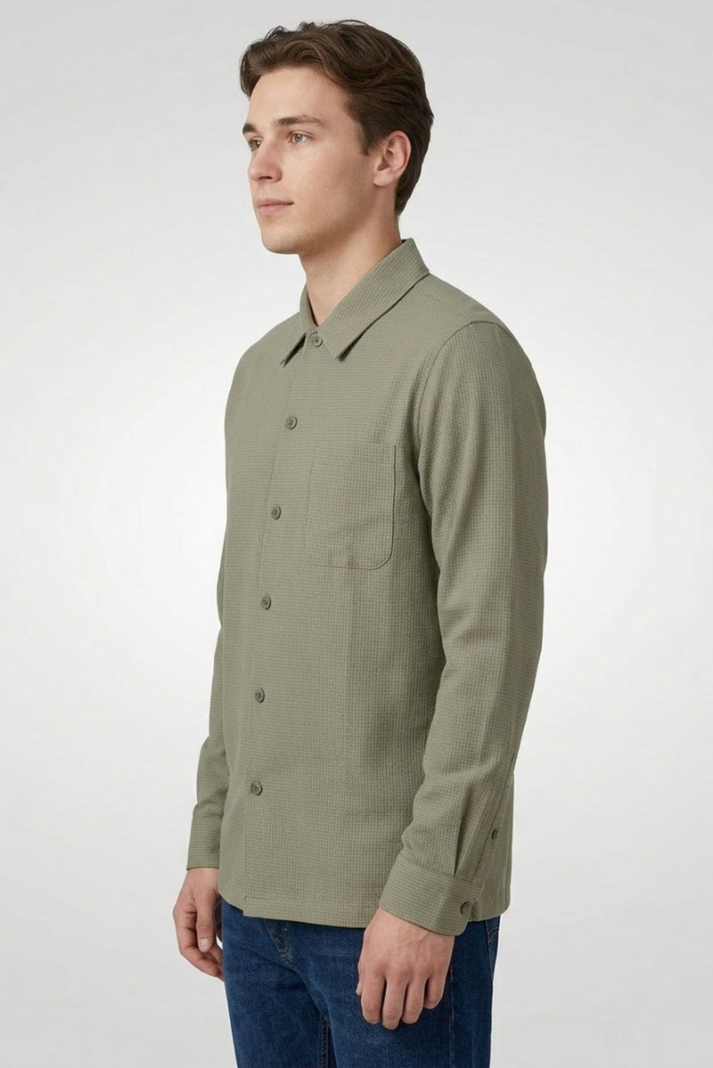 Aeropostale قميص رجالي عادي بقصة مريحة بأكمام طويلة، أخضر - Image 4