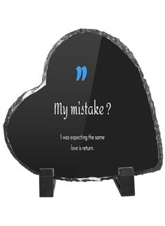 Service Zone Protective Printed White Heart Shape Marble Photo Frame for Table Top My Mistake I Was Expecting The Same Love Is Return 