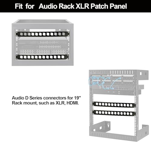 Suprwin XLR HDMI Audio Rack Mount Panel, Hinged D-Series Punched Metal HDMI Rack Mount Connectors for 19" Enclosure Server Computer Equipment Studio (16 Port, 1U, 12 Port) - Image 4