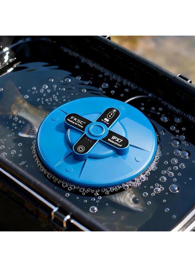 FKSC Portable Rechargeable Silent Floating Oxygen Pump | -Channel Aquarium Aerator & Inflator | 20+ Hours Battery Life for Fish Tank, Bait Bucket, Travel | ABS Shell | Outdoor, Home, Power Outage Use - Image 5