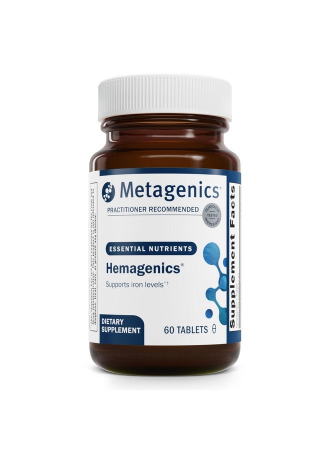 Metagenics Hemagenics - Iron Supplement - Non-Constipating - Vitamin B12, B6 & Folate - Supports Formation & Maintenance of Healthy Red Blood Cells* - Non-GMO, Gluten-Free & Vegetarian - 60 Tablets - Image 1