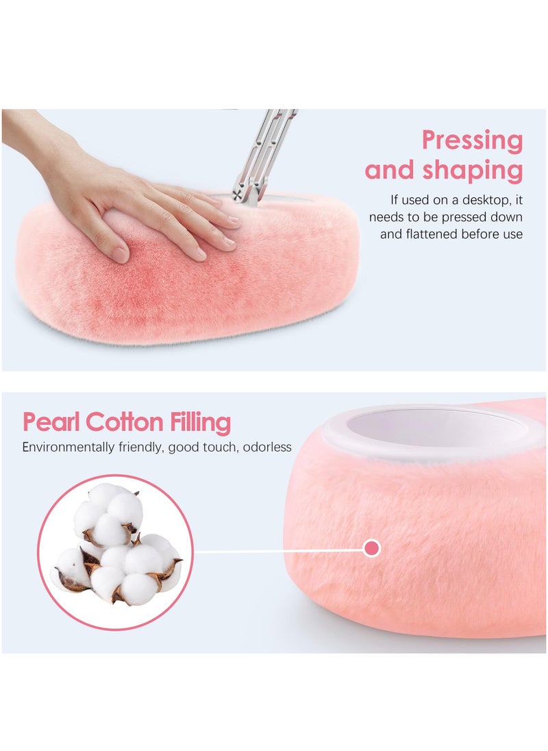 XiuWoo - Adjustable Tablet Pillow Stand Holder with 2 Snack Bowls, Phone  Stand Pillow, for Lap Bed Sofa Chair, With 360 °rotating pull clip and 180 °foldable arm,Compatible with 4.7-13inch Tablet, iPad, iPhone, Google, Samsung, Kindle,Pink - Image 1