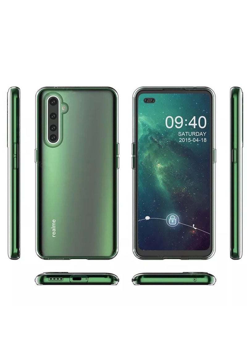 دبليو تيك - غطاء جراب زاوية ناعم من مادة TPU لهاتف Realme X50 Pro 5G شفاف - Image 1