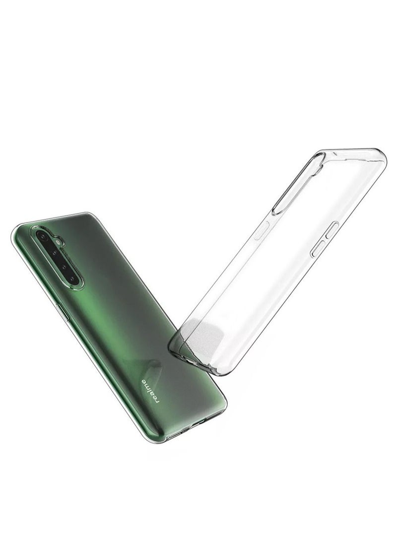 دبليو تيك - غطاء جراب زاوية ناعم من مادة TPU لهاتف Realme X50 Pro 5G شفاف - Image 1