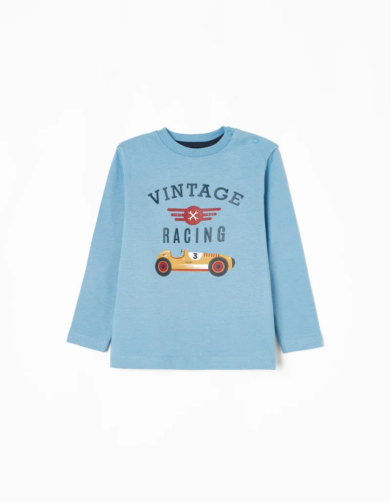 Zippy Long-Sleeve Cotton T-shirt for Baby Boys 'Racing Car', Green
