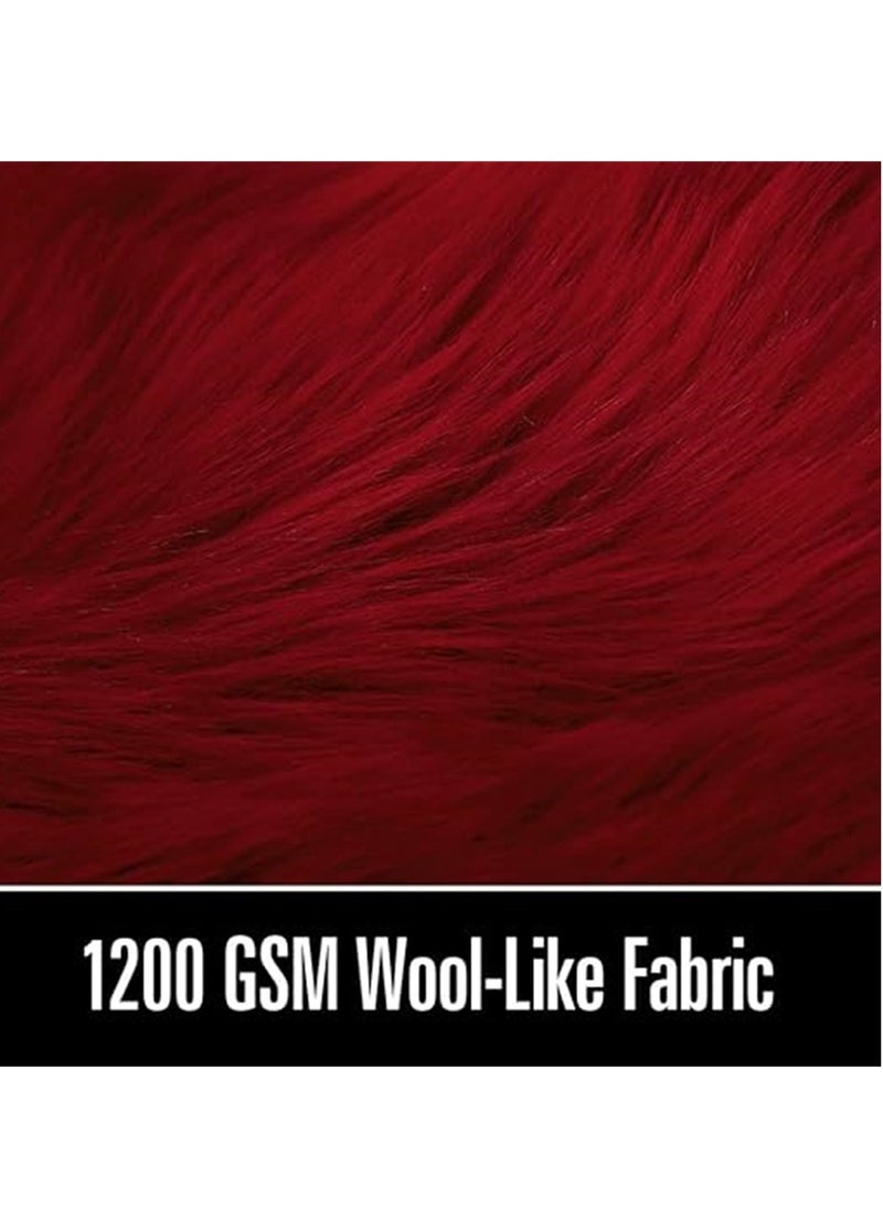 Soft Carpet, Rectangle Faux Fur Rug Floor Mats, Nursery Throw Rugs, Comfortable Large Rugs Indoor Modern Home Decor Floor Carpet for Bedroom Floor Sofa Living Room Balcony (60*90cm Red) - Image 4