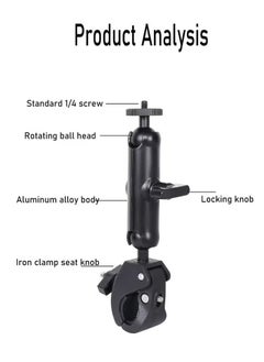 Generic Motorcycle Mount for Insta360 One X3 , One X2 ,One RS,One R,GoPro Hero, Double Ball Handlebar Mount for Action Camera (Black)  - Image 2
