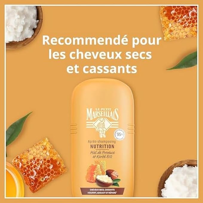LE PETIT MARSEILLAIS NOURISHING CONDITIONER, DRY, DAMAGED AND BRITTLE HAIR, ORGANIC HONEY FROM PROVENCE & ORGANIC SHEA - Image 3