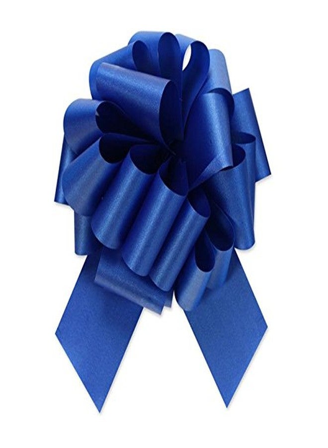 Golden Leaf Large Royal Blue Gift Wrap Pull Bows - 5" Wide, Satin Blue Ribbon Big Pull Flower Bows for Gifts and Presents, Set of 6 (Royal Blue - Image 3