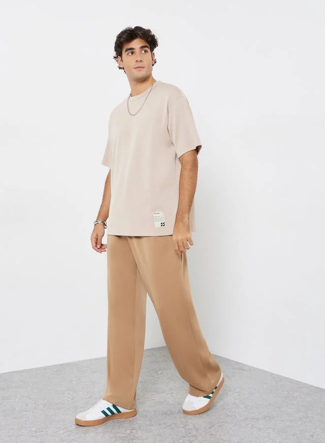 Styli Men Oversized Soft Heavy Jersey T-Shirt with Badge