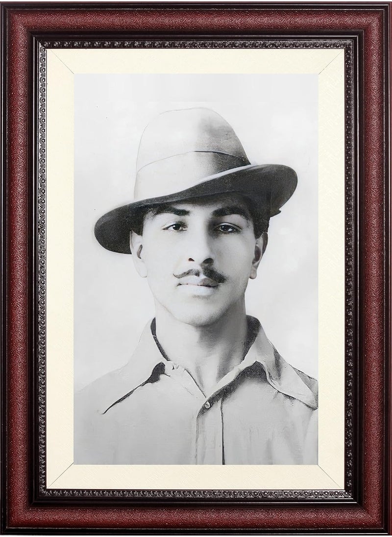 STUDIO AVINASH STUDIO AVINASH FREEDOM FIGHTER BHAGAT SINGH 2 INCH PREMIUM FRAME VELVET THERMAL COATED LAMINATION PHOTO WITHOUT GLASS 14X19 INCH 