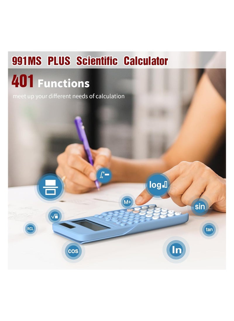 Scientific Calculator for Students, Standard Scientific Calculator, 2-Line Math Calculator with Dust Cover, Middle and High School Supplies for Sudents, Portable and Cute School Office Supplies - Image 4
