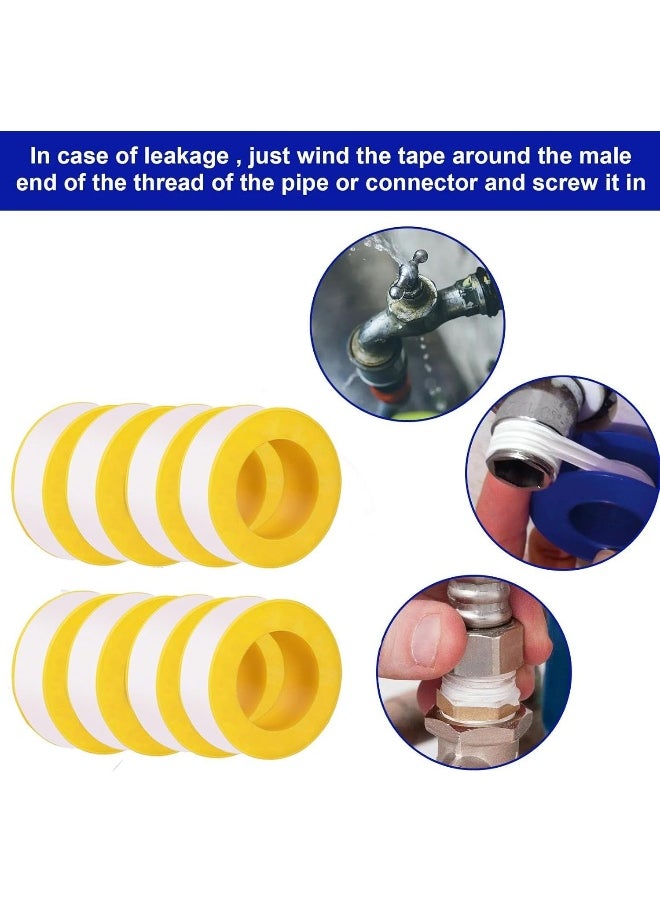 Poaker Thread Sealing Teflon Tape En 751-3 With 0.25G/Cm2 Density 0.9Mmx12Mmx10Mtr Ptfe For Pipe Fittings And Fixing Water Leak Pack Of 2  - Image 4