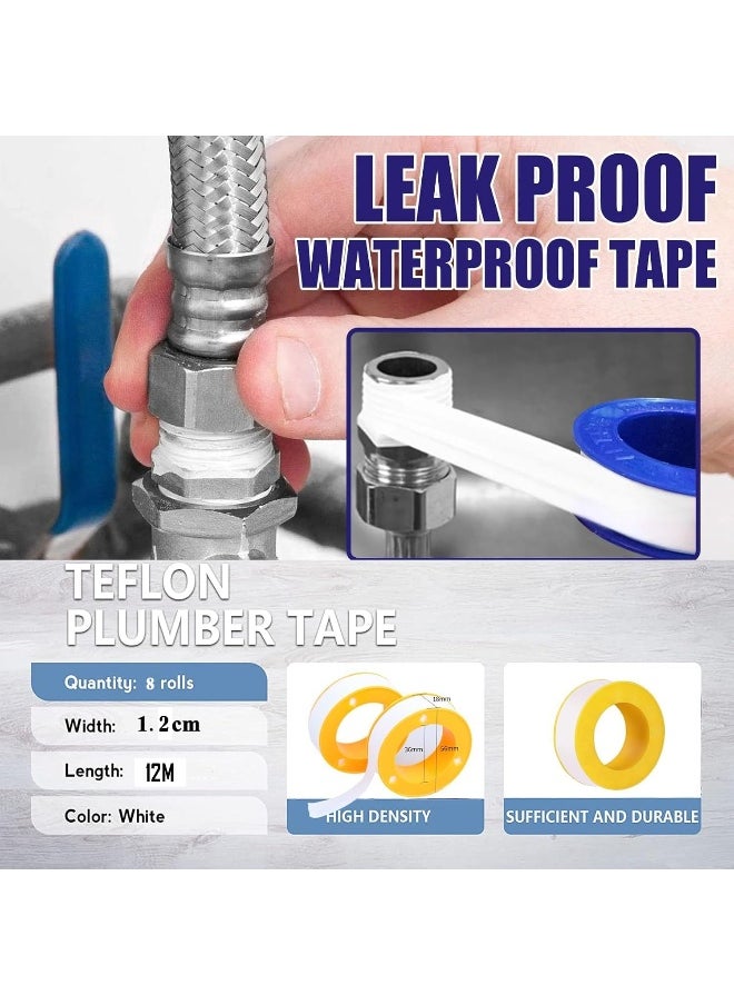 Poaker Thread Sealing Teflon Tape En 751-3 With 0.25G/Cm2 Density 0.9Mmx12Mmx10Mtr Ptfe For Pipe Fittings And Fixing Water Leak Pack Of 2  - Image 3