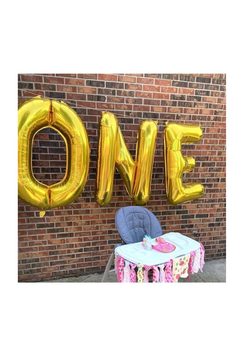 Party with Emma Gold Letter A to Z Balloons 32 inch Large Alphabet Balloons Gold Helium Foil Letter Balloon Banner for Birthday Party Anniversary Wedding Decoration (Gold-I)  - Image 2