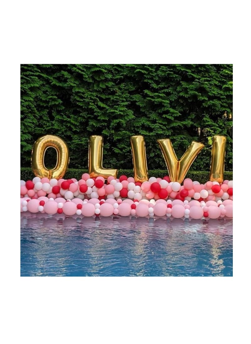 Party with Emma Gold Letter A to Z Balloons 32 inch Large Alphabet Balloons Gold Helium Foil Letter Balloon Banner for Birthday Party Anniversary Wedding Decoration (Gold-I)  - Image 4