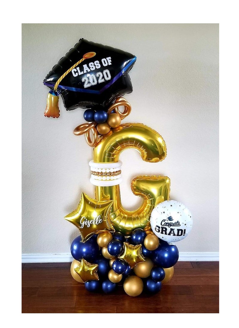 Party with Emma Gold Letter A to Z Balloons 32 inch Large Alphabet Balloons Gold Helium Foil Letter Balloon Banner for Birthday Party Anniversary Wedding Decoration (Gold-I)  - Image 5