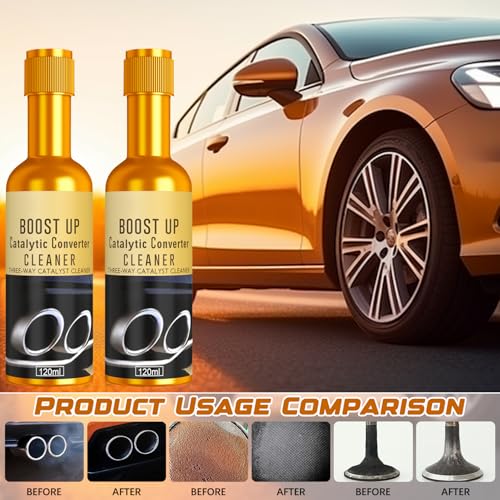 Timeno 3Pcs Catalytic Converter Cleaner, Boost Up Catalytic Convertor Cleaner, Pipe Carbon Removal Cleaner Treatment Additive Oil, Fuel System Treatment Oil Additive for Gas and Diesel Car - Image 3