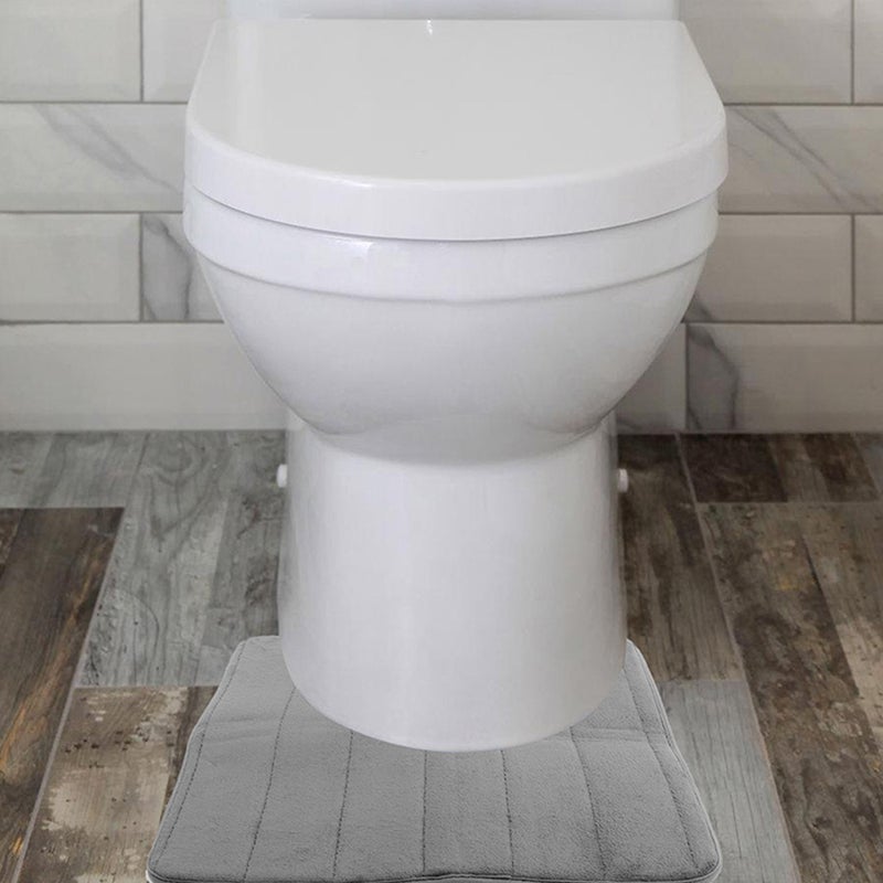 🚽 حصيرة أرضية إسفنج الذاكرة للمرحاض 50 60 سم رمادي داكن مقاومة للانزلاق - Image 3