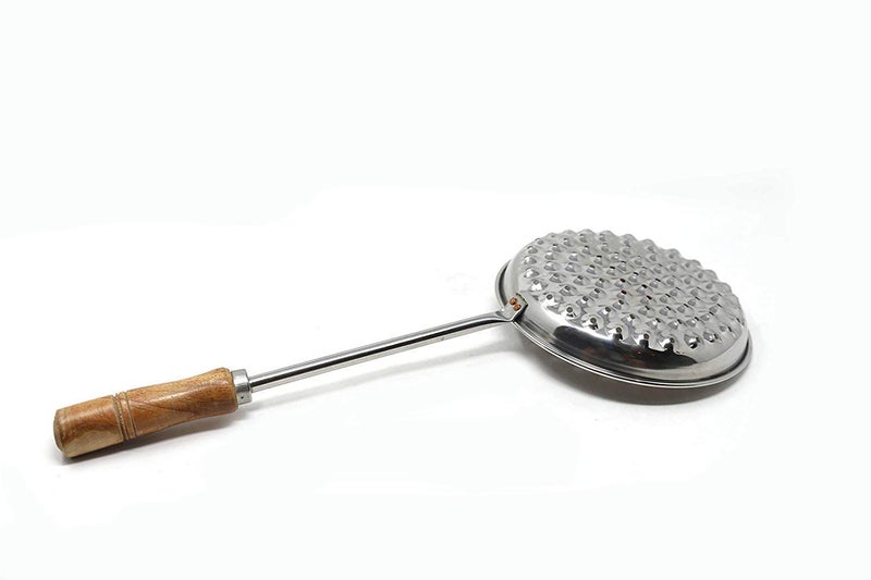SHIV HOME WORLD Kitchen Expert Stainless Steel Boondi Jhara with Wooden HandleSizeNo 1 43x15 cm  - Image 2