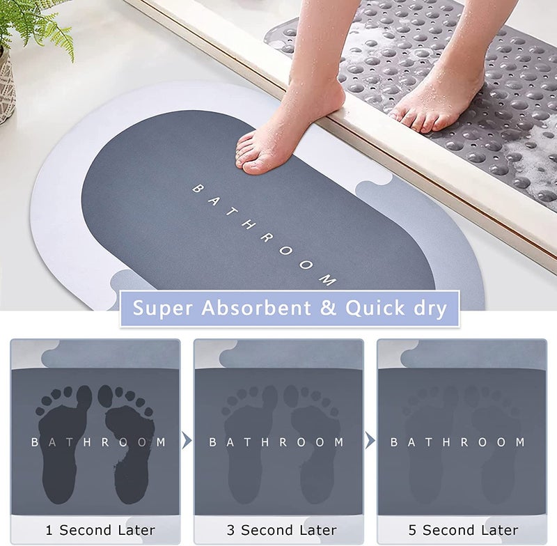 Evona Super Absorbent Floor Mat Quick Drying Innovative Bathroom Carpet Kitchen OilProof Bath Mat Modern Simple NonSlip Floor Mats 40x60cm - Image 3