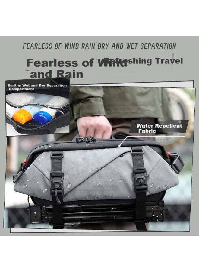 Swicky Functional Shoulder Bag, 2025 New Crossbody Bag, Men's Tactical Chest Pack, Travel Commute Cycling Bag