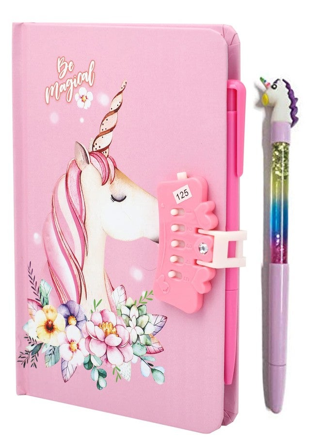 TECHNOCHITRA® Unicorn Password Lock Diary with Unicorn Shape Pen for Girls (21X14X1 cm) - Image 1