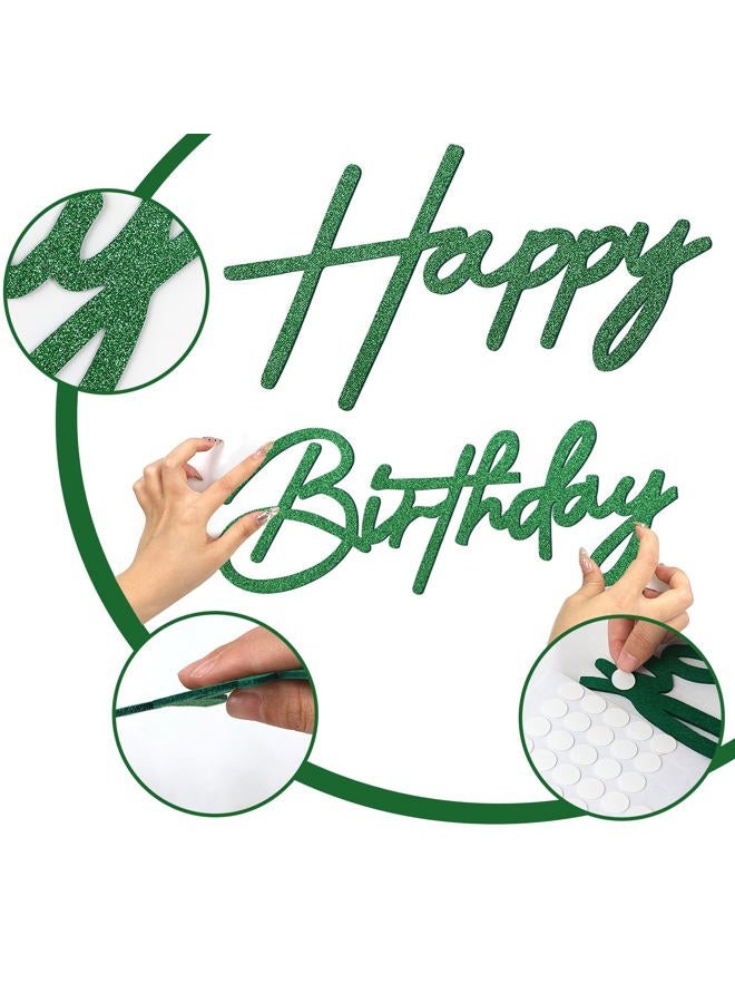 MASTRON Happy Birthday Sign for Backdrop - Glitter Green Felt 'Happy Birthday' Letter Sign for Balloon Arch Backdrop Decorations - Image 4