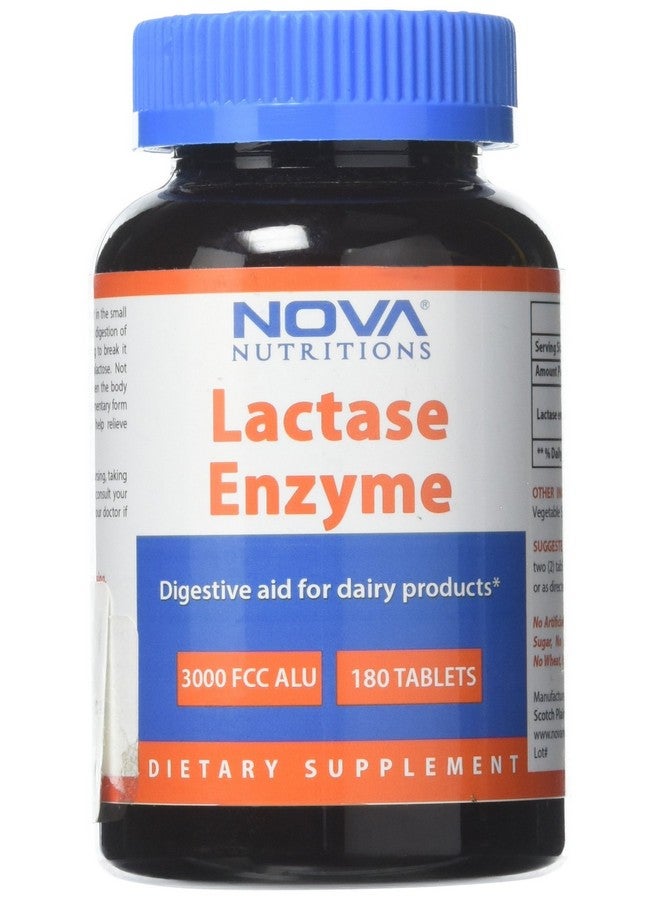 Nova Nutritions Lactase Enzyme 3000 FCC ALU 180 Tablets - Image 1