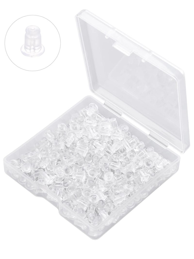 Rubber Earring Backs Soft Clear Earring Backings for Studs Hypoallergenic Silicone Earrings Backs Stopper Replacement for Women 30 Pcs