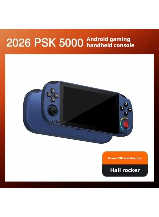 جيب جهاز ألعاب محمول جديد تمامًا، Android PSK5000، مفتوح المصدر، مزود بشاشة محمولة عالية الدقة بحجم 5 بوصات، وحدة تحكم ألعاب أركيد محمولة، واي فاي 2.4G/5G وبلوتوث 5.0، ألعاب سحابية/عن بُعد Xbox/PS (أزرق) - Image 1