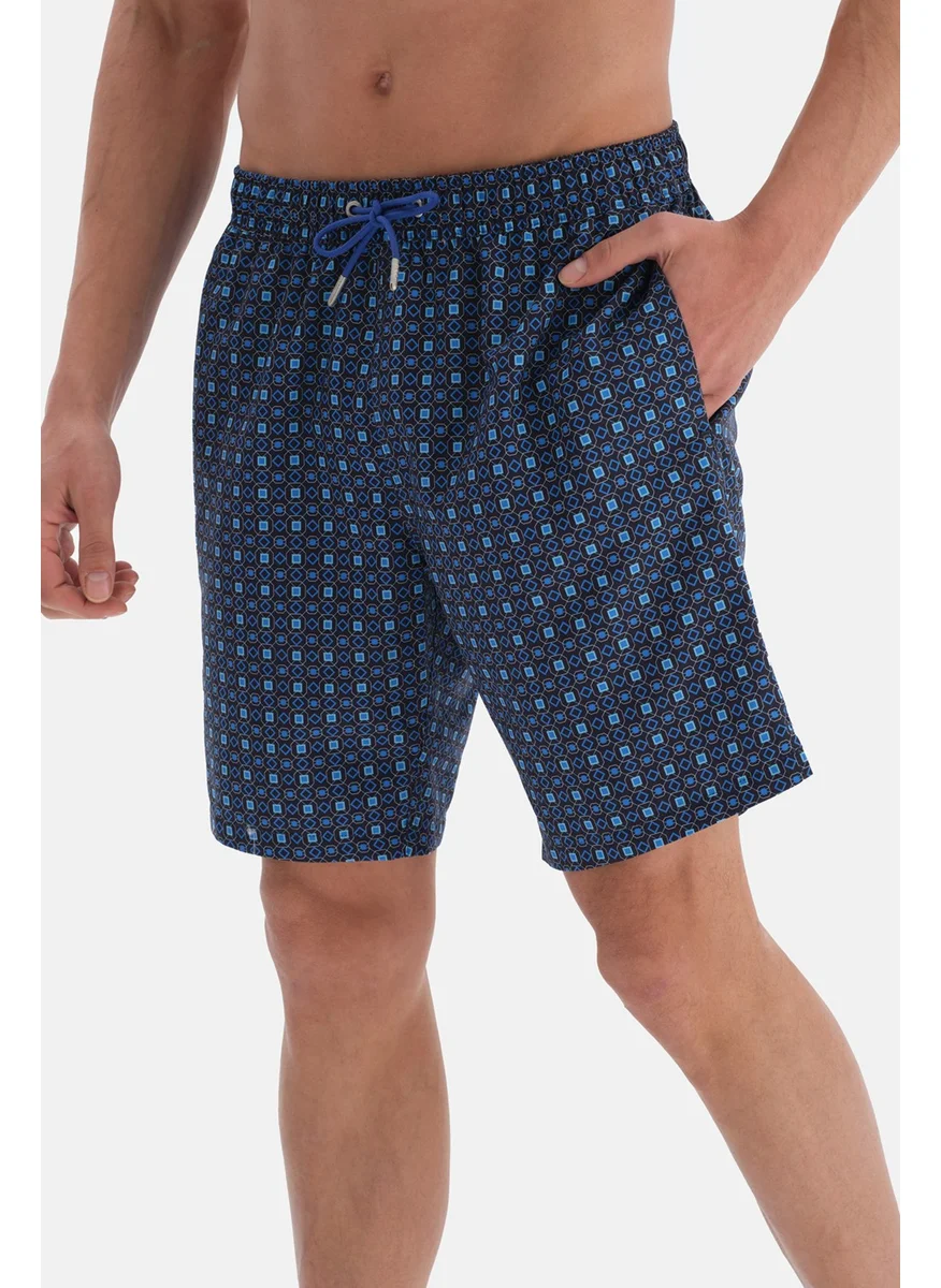 داجي Navy Blue Tie Des. Bermudas