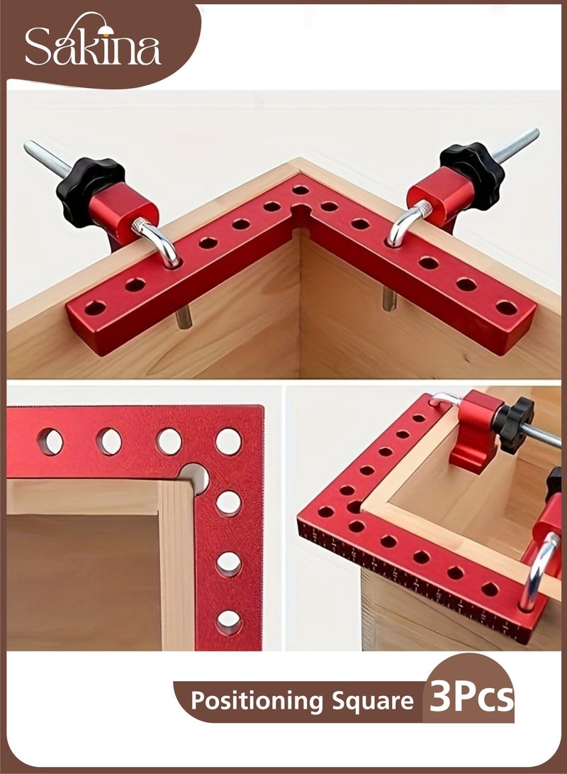 Sakina 90 Degree Positioning Square, 14x14cm Aluminum Alloy Right Angle Clamp with Metric & Imperial Scale, for Woodworking, Cabinet, Drawer, Picture Frame - Image 1