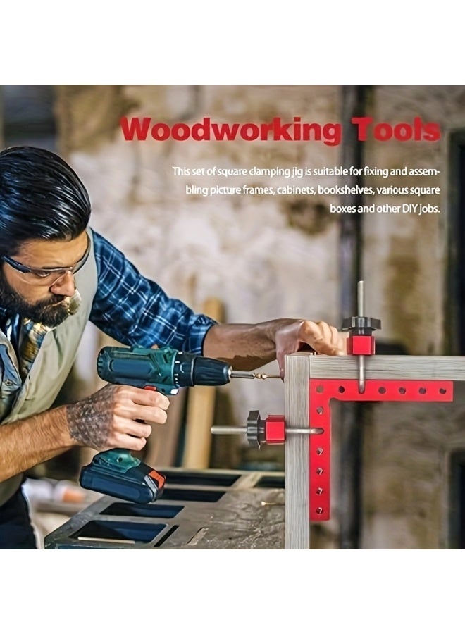 Sakina 90 Degree Positioning Square, 14x14cm Aluminum Alloy Right Angle Clamp with Metric & Imperial Scale, for Woodworking, Cabinet, Drawer, Picture Frame - Image 3