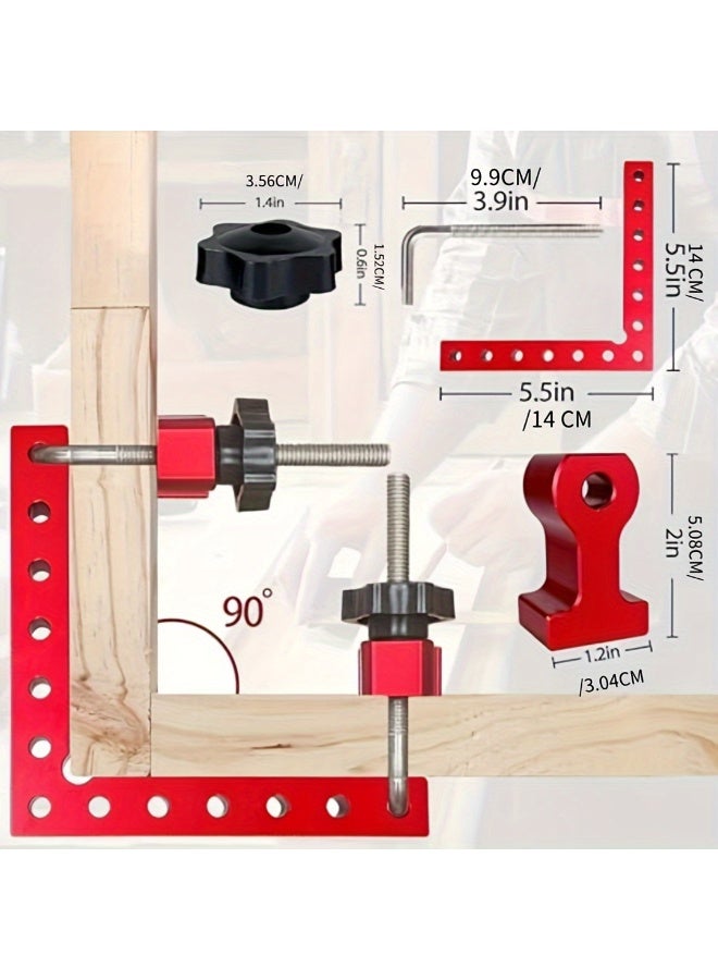 Sakina 90 Degree Positioning Square, 14x14cm Aluminum Alloy Right Angle Clamp with Metric & Imperial Scale, for Woodworking, Cabinet, Drawer, Picture Frame - Image 2