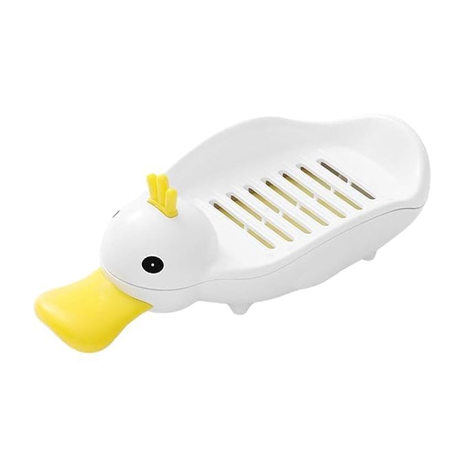 COYRASTH Cute Duck Soap Dish Self Draining Soap Holder Plastic Soap Tray Shower Soap Box Bar Soap Rack for Home Bathroom Tub Kitchen Sink (Multicolor) (Pack of 1) - Image 1