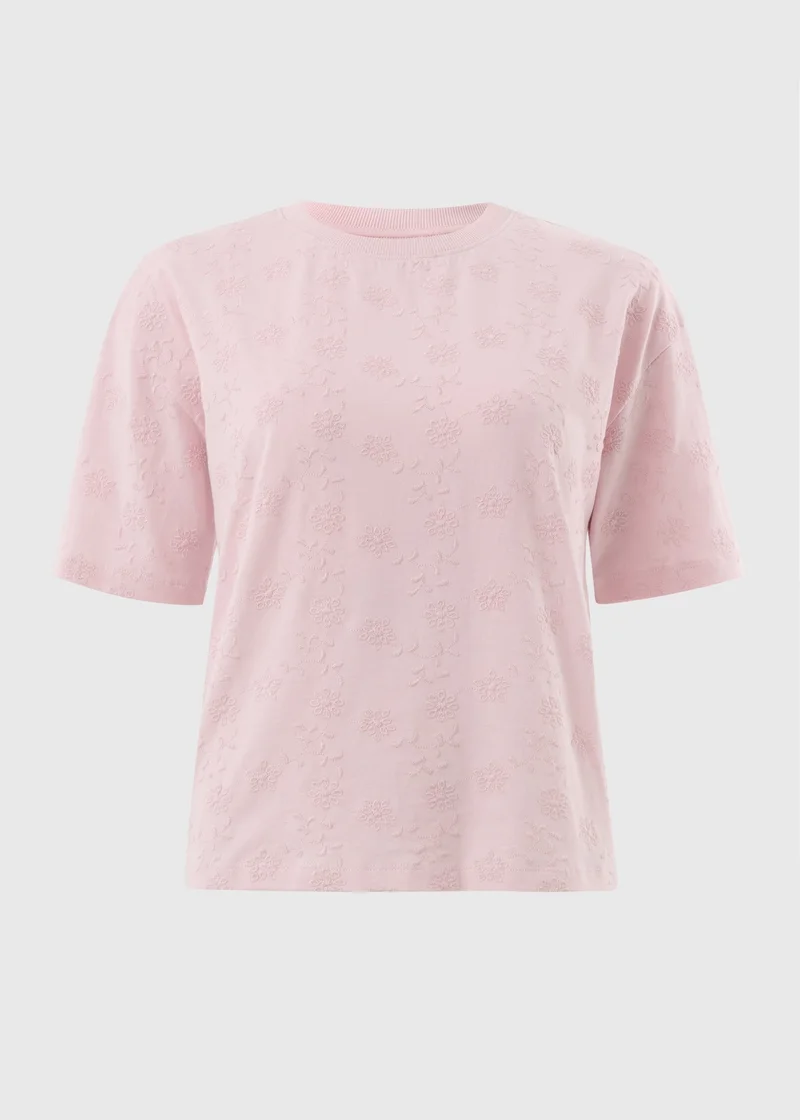 ماتلان Pink Embroidered Box Top