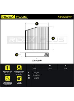 RIDEX RIDEX PLUS - POLLEN FILTER / CABIN FILTER FOR MERCEDES - 2468300018 / 2468300018 / 2468300118 / 2468300118  - Image 4