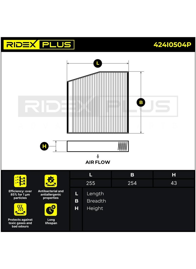 RIDEX RIDEX PLUS - POLLEN FILTER / CABIN FILTER FOR MERCEDES - 2468300018 / 2468300018 / 2468300118 / 2468300118  - Image 4
