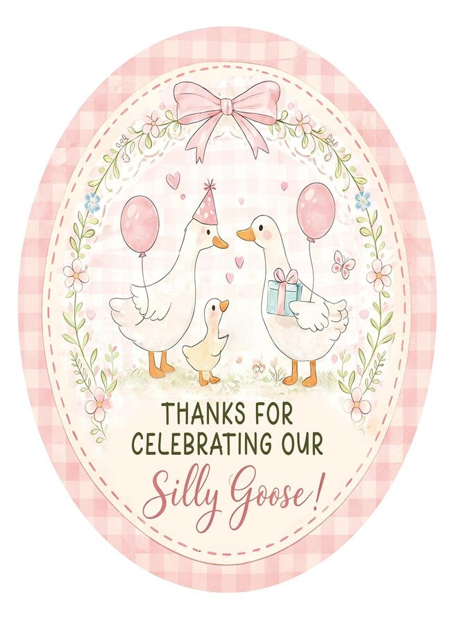 YYDESN 120PCS Silly Goose Party Stickers, Baby Birthday Thank You Labels for Candy Table, Dessert Table, Gift Wrapping, Party Favors, DIY Kids Party Decorations, 1.6 inch - Image 1
