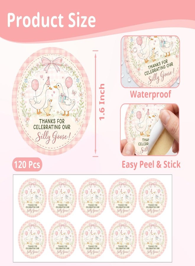 YYDESN 120PCS Silly Goose Party Stickers, Baby Birthday Thank You Labels for Candy Table, Dessert Table, Gift Wrapping, Party Favors, DIY Kids Party Decorations, 1.6 inch - Image 2