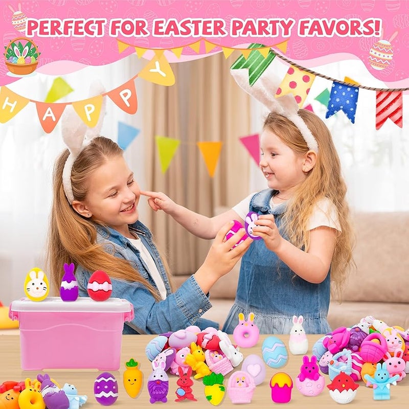 KEJIH 48PCS Easter Mochi Squishy Toys for Easter Basket Suffers, Easter Mochis Squishy Fidget Toys for Kids, Squishies for Egg Fillers, Classroom Prizes, Egg Hunt Games, Gifts, Toddlers, - Image 2