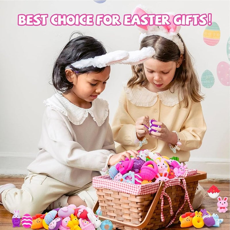 KEJIH 48PCS Easter Mochi Squishy Toys for Easter Basket Suffers, Easter Mochis Squishy Fidget Toys for Kids, Squishies for Egg Fillers, Classroom Prizes, Egg Hunt Games, Gifts, Toddlers, - Image 5