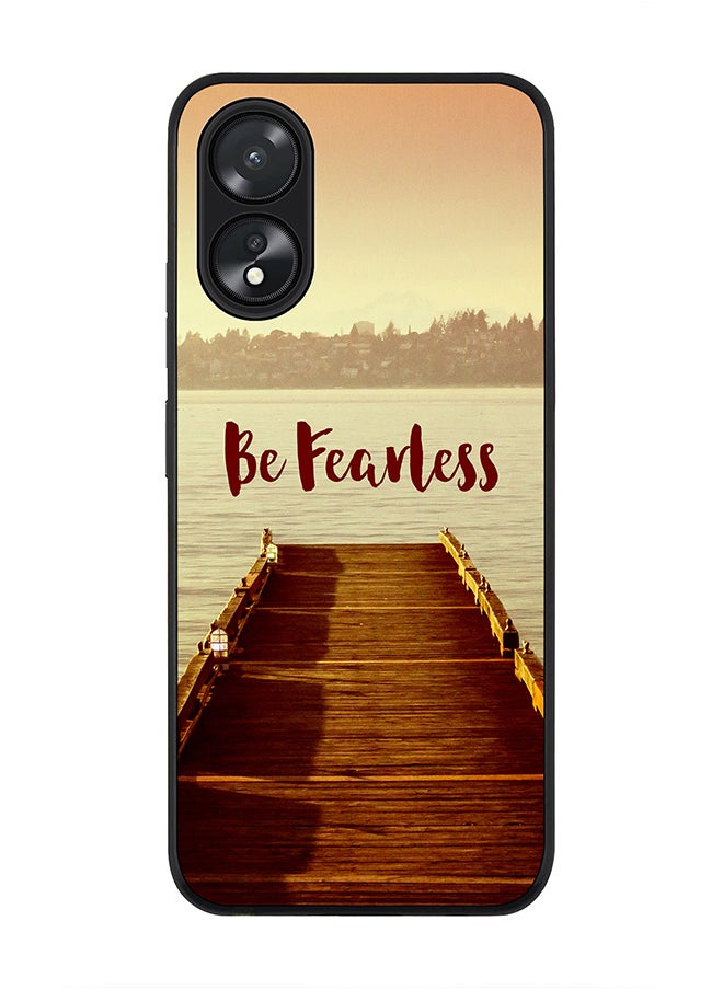 Rugged Black Edge case for Oppo A18 / Oppo A38, Slim fit Soft Case Flexible Rubber Edges Anti Drop TPU Gel Thin Cover - Be Fearless