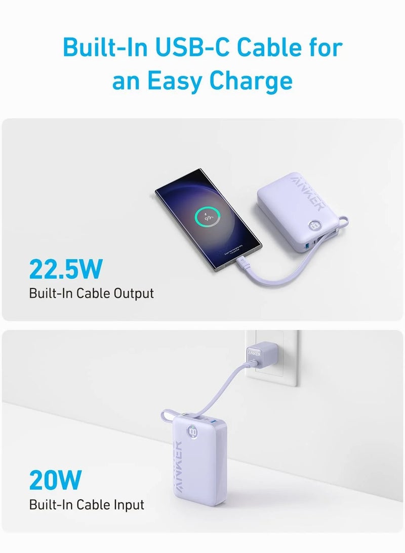 باور بانك Anker 335 بسعة 20000 مللي أمبير في الساعة وكابل USB-C مدمج بقوة 22.5 وات - Image 5