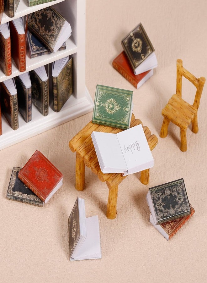 Guiqulai 36 Pcs 1:12 Scale Miniatures Dollhouse Books and 1 Wooden Bookcase,4 Floors Furniture Display Bookshelf Cabinet Mini Assorted Books,Dollhouse Decoration Accessories for Home Bedroom - Image 4