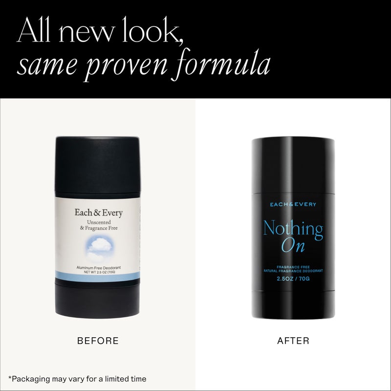 Each & Every مزيل العرق خالي من الألمنيوم للرجال والنساء - مزيل عرق طبيعي بالكامل للبشرة الحساسة، معتمد من EWG - نظيف، خالي من بيكربونات الصوديوم، عطر نباتي، خالي من العطر، 2.5 أونصة - Image 2