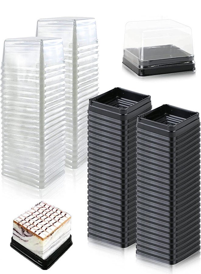 SYOSI صندوق كعكة صغيرة 50 قطعة صندوق بلاستيكي شفاف فردي لحلويات الكوب كعك المافن صندوق بسكويت صندوق قبة كعكة القمر حاويات حلوى مافن صغيرة صندوق هدايا لحفل الزفاف عيد ميلاد - Image 1