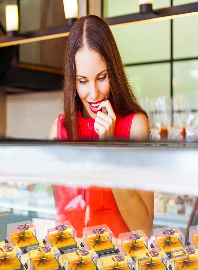 SYOSI صندوق كعكة صغيرة 50 قطعة صندوق بلاستيكي شفاف فردي لحلويات الكوب كعك المافن صندوق بسكويت صندوق قبة كعكة القمر حاويات حلوى مافن صغيرة صندوق هدايا لحفل الزفاف عيد ميلاد - Image 5