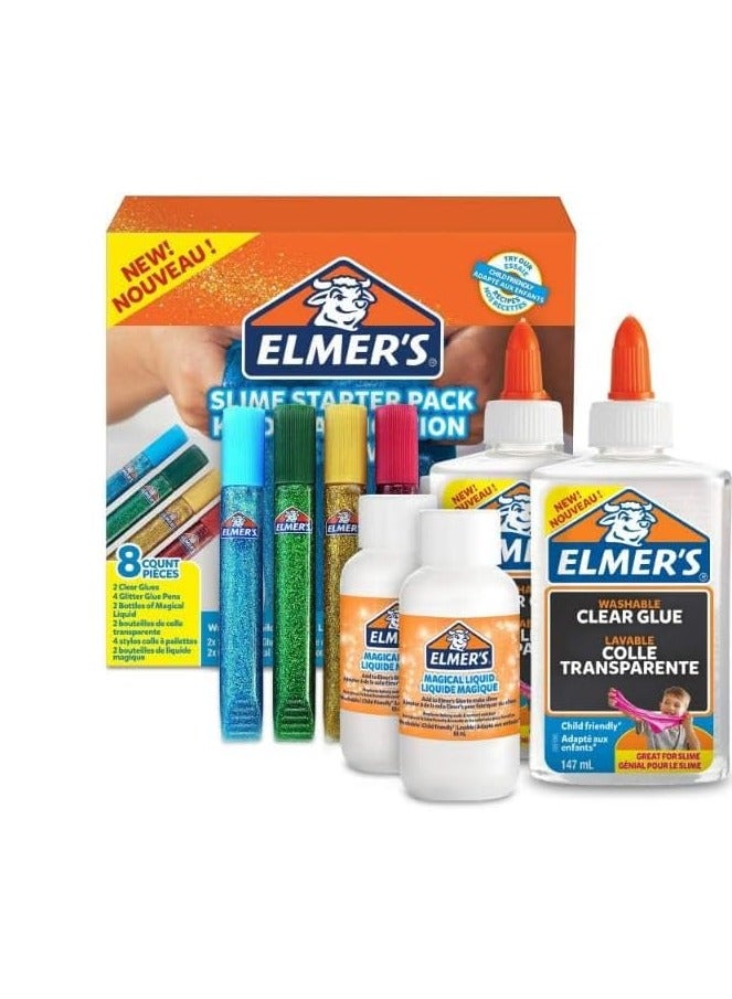 إلميرز مجموعة أدوات غراء السلايم للمبتدئين من إلمر، غراء شفاف، أقلام غراء لامعة ومحلول تنشيط السلايم السائل السحري، عدد 8 - Image 2